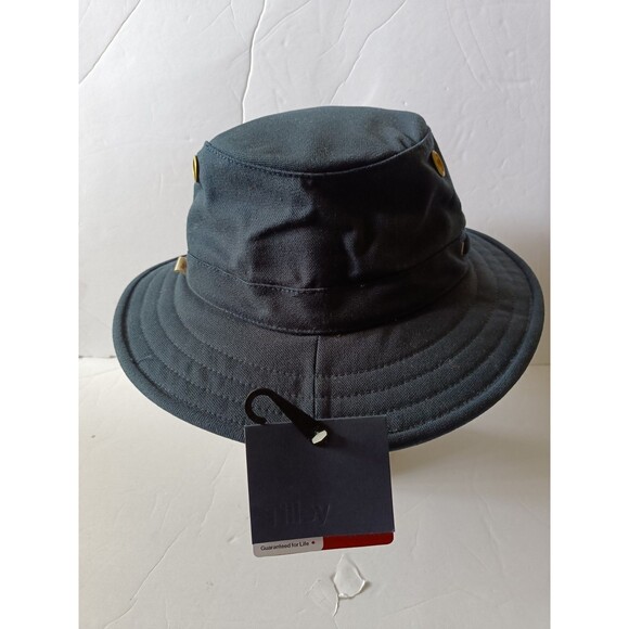 Tilley T5 Adventure Hat Size 7 3/4 Navy Blue Made In Canada - Picture 2 of 8